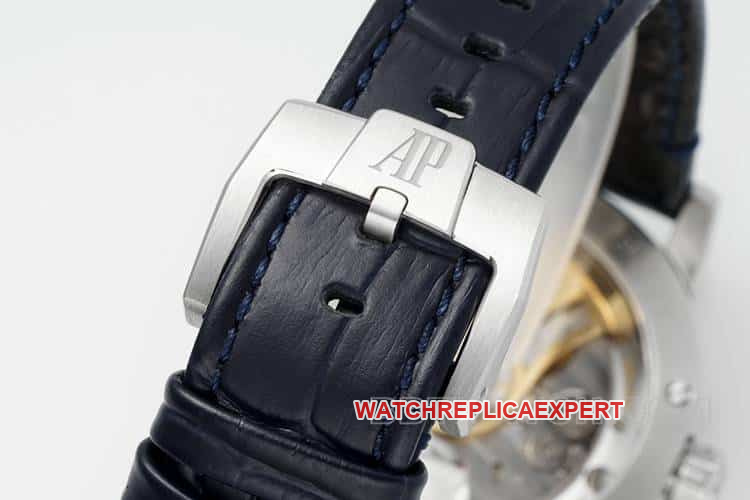 APSAudemars PiguetCODEtop-tier replicablue dialleather strap model 15210braceletlive photos