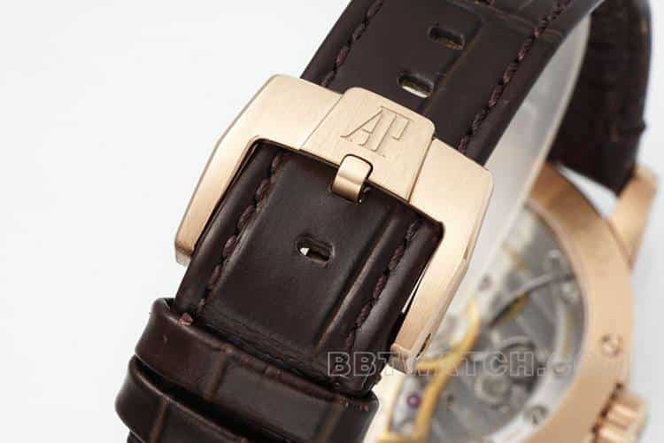 APSAudemars PiguetCODE1:1super clonewhite dialrose gold shell leather strap model 15210braceletlive photos