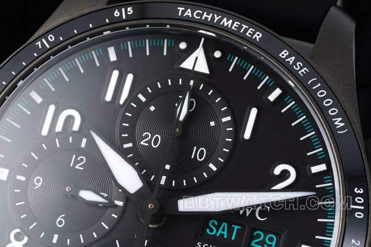 BLSIWC pilot top-tier 1:1high-quality replicablack dialchronograph rubber model IW388306front live photo