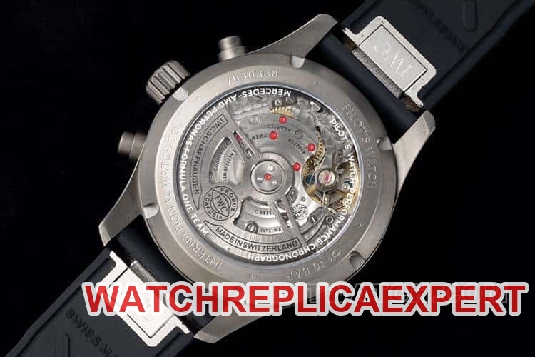 BLSIWC pilot top-tier 1:1high-quality replicablack dialchronograph rubber model IW388306caseback live photo