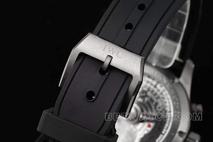 BLSIWC pilot top-tier 1:1high-quality replicablack dialchronograph rubber model IW388306braceletlive photos