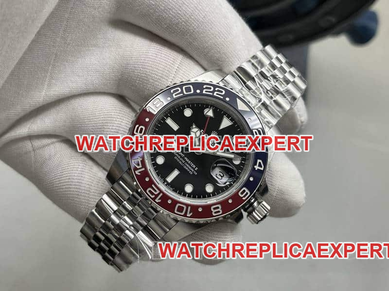 VSRolexGMT-Master type top-tier 1:1super clonePepsi bezel126710front live photo