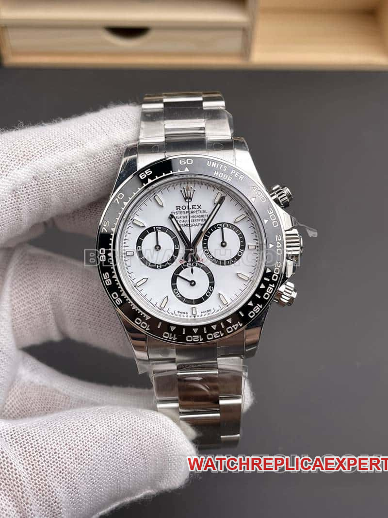 VSRolexDaytonatop-tier 1:1super clonewhite dial126500front live photo