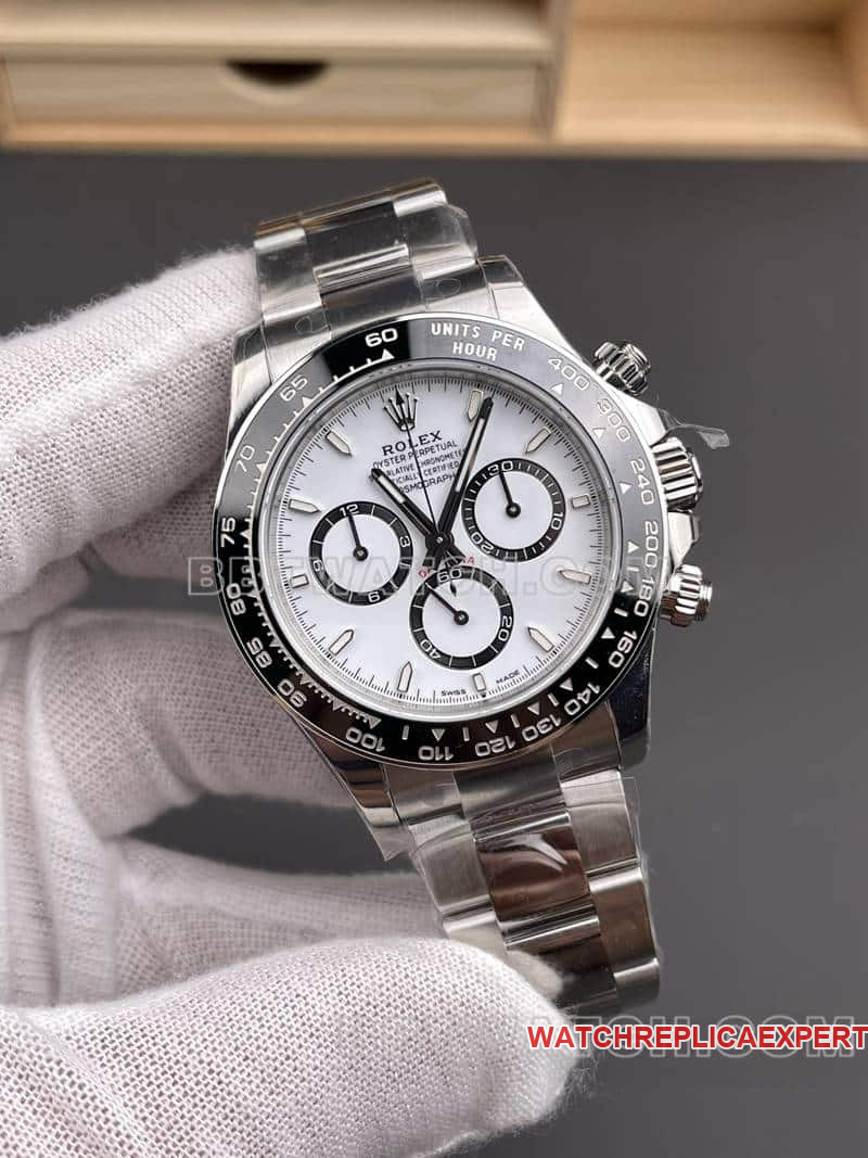 VSRolexDaytonatop-tier 1:1super clonewhite dial126500front live photo