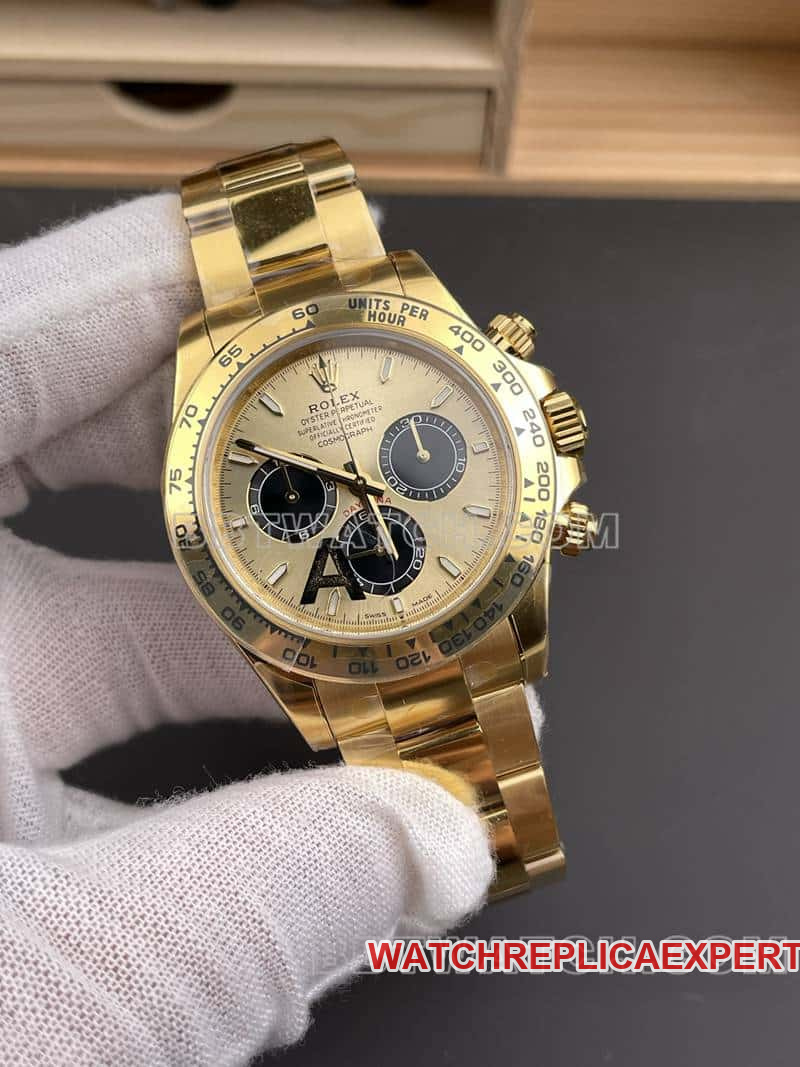 VSRolexDaytona1:1super gold plate4131yellow gold126508front live photo