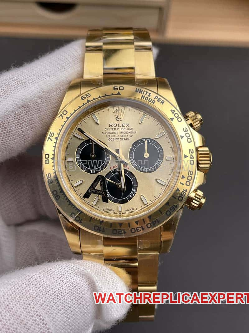 VSRolexDaytona1:1super gold plate4131yellow gold126508front live photo