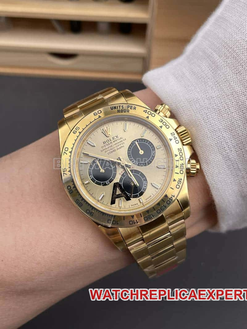 VSRolexDaytona1:1super gold plate4131yellow gold126508front live photo