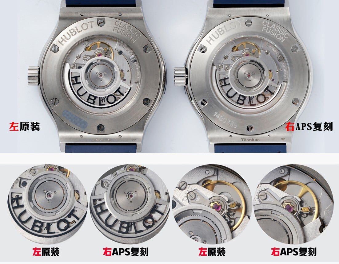 APS factory Hublottop-tier watch classic fusion blue dial542.NX true and false comparison evaluation caseback live photo