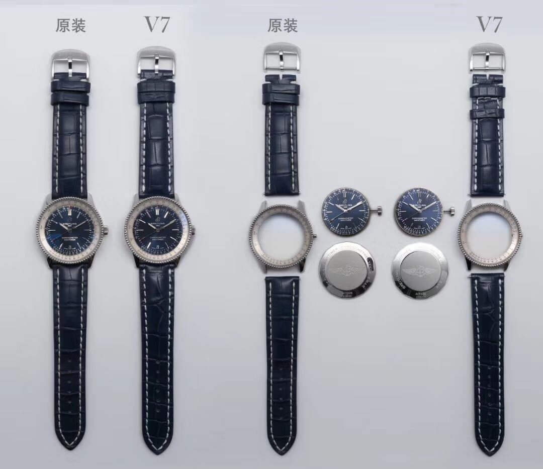 V7 factory Breitlingtop-tier watch aviation chronographblue dialA173262 true and false comparison evaluation appearance live photos