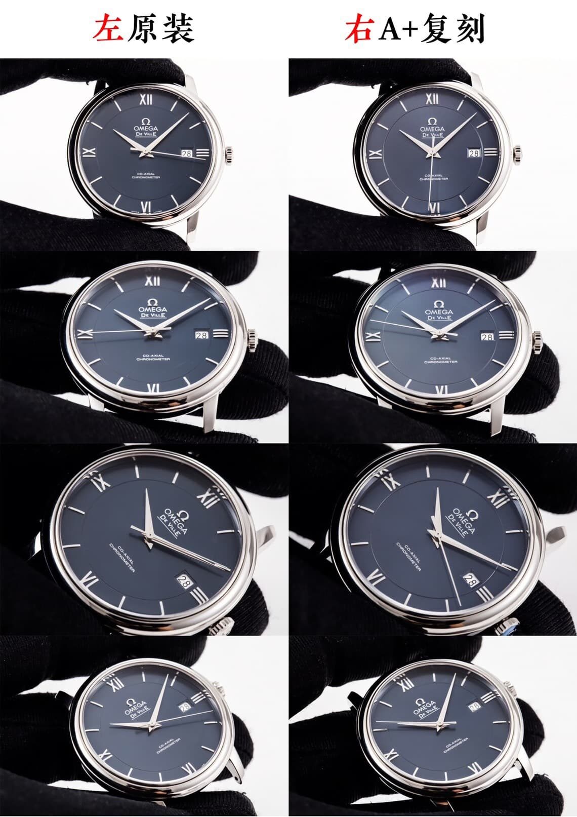 A+ factory Omegatop-tier watch De Ville blue dial424.10.40.20.03.001 real and fake comparison evaluation appearance live photos