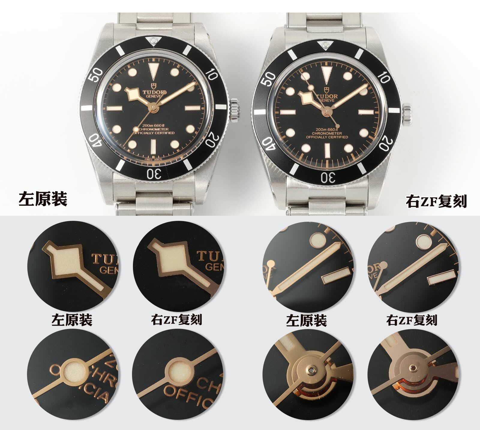 ZF Factory Tudortop-tier watch Biwan Black Flower M79000N real and fake comparison review appearance live photos