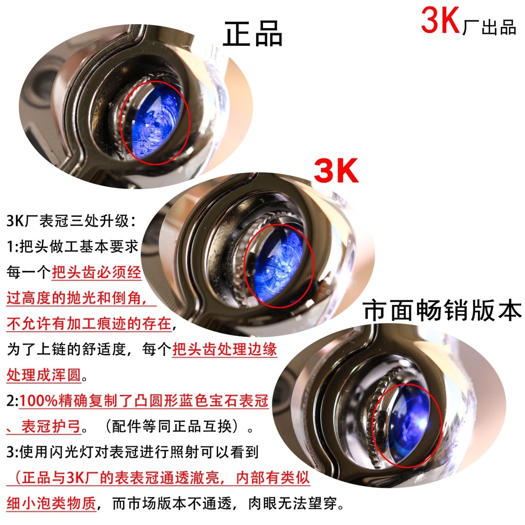 3K FactoryCartiertop-tier watch blue balloon silver white dial true and false comparison review appearance live photos