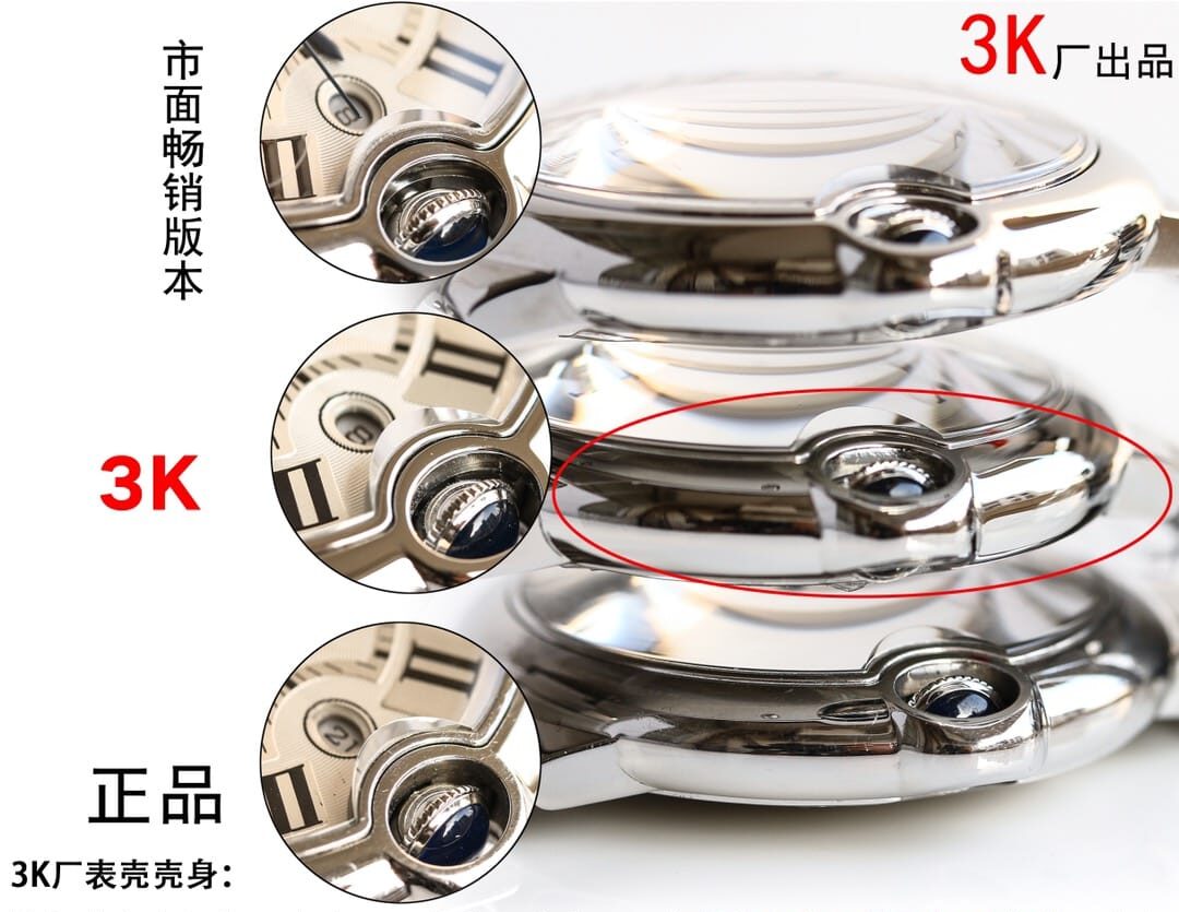3K FactoryCartiertop-tier watch blue balloon silver white dial true and false comparison review appearance live photos