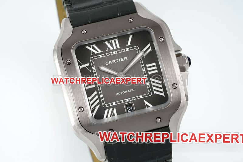 AF FactoryCartier Santos top-tier 1:1high-quality gray plate leather strap model WSSA0037front live photo