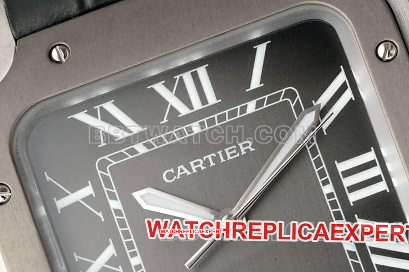 AF FactoryCartier Santos top-tier 1:1high-quality gray plate leather strap model WSSA0037front live photo