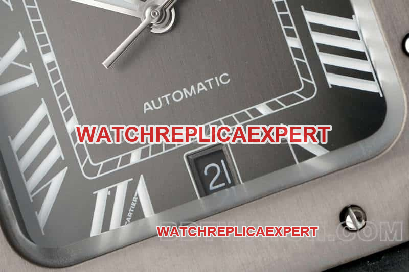 AF FactoryCartier Santos top-tier 1:1high-quality gray plate leather strap model WSSA0037front live photo