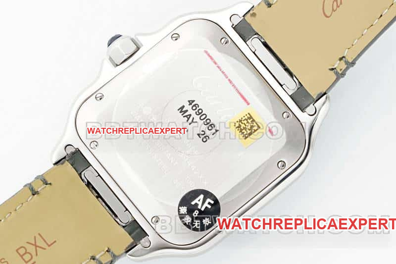 AF FactoryCartier Santos top-tier 1:1high-quality gray plate leather strap model WSSA0037caseback live photo