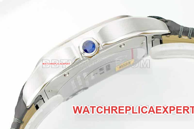 AF FactoryCartier Santos top-tier 1:1high-quality gray plate leather strap model WSSA0037side live photo