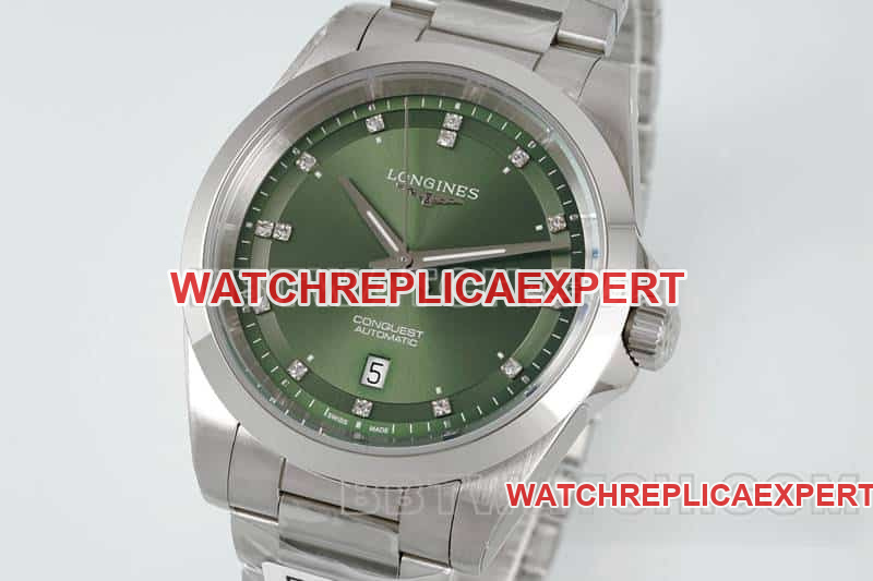 AF FactoryLongines Concast stop-tier replica34mmgreen dialL3.430.4.07.6front live photo