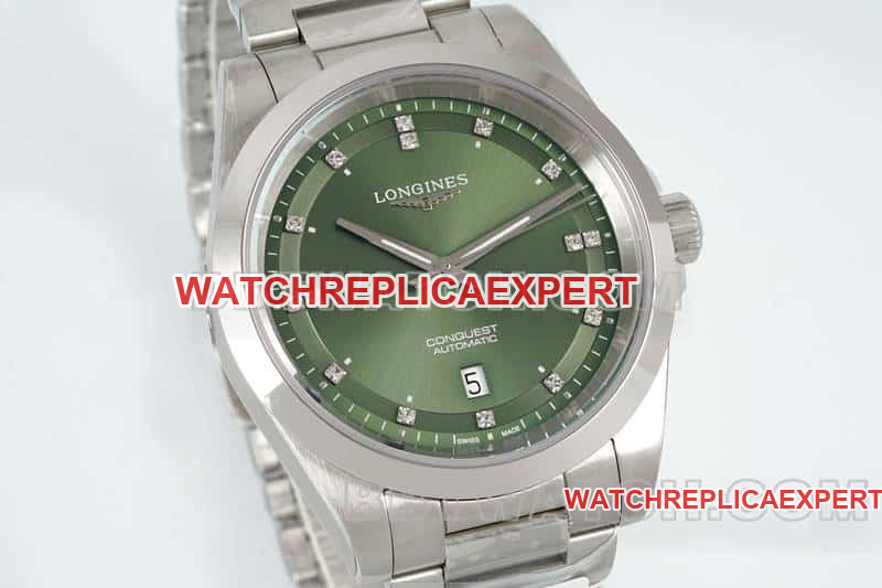 AF FactoryLongines Concast stop-tier replica34mmgreen dialL3.430.4.07.6front live photo