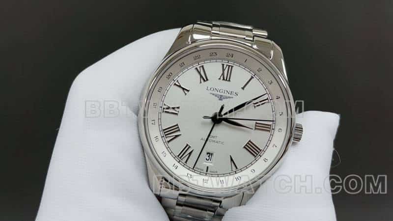 TW factory Longines watchmaking tradition super clonesilver dial black time scale steel bracelet model front live photo