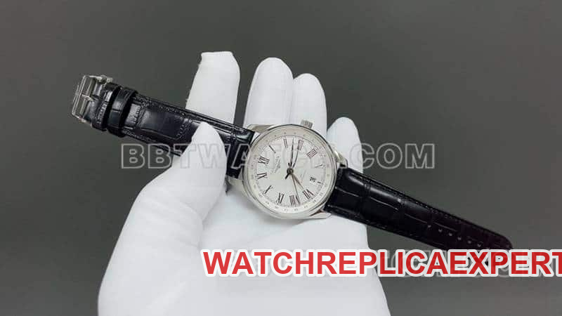 TW factory Longines watchmaking tradition top-tier silver dial black hour markers leather strap model front live photo