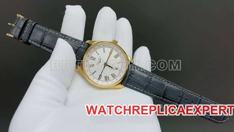 TW factory Longines watchmaking traditional top-tier 1:1super clonesilver dialyellow goldL2.844.6.71.2front live photo