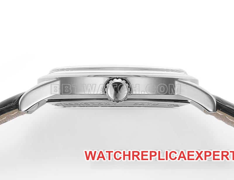 AD factory Longines classic replicatop-tier replicaguilloché dial silver hour markers leather strap model side live photo