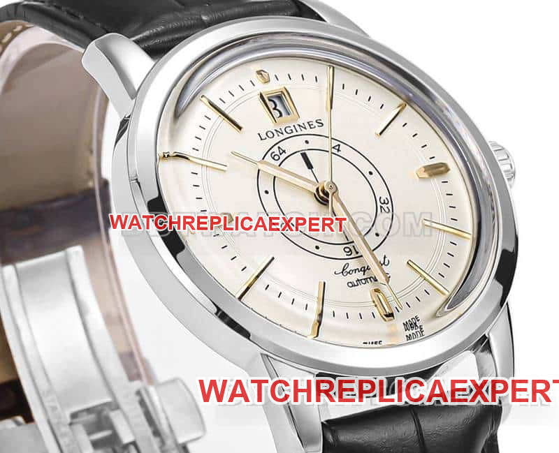 AD factory Longines classic replica1:1super cloneguilloché dialleather strap model L1.648.4.78.2front live photo