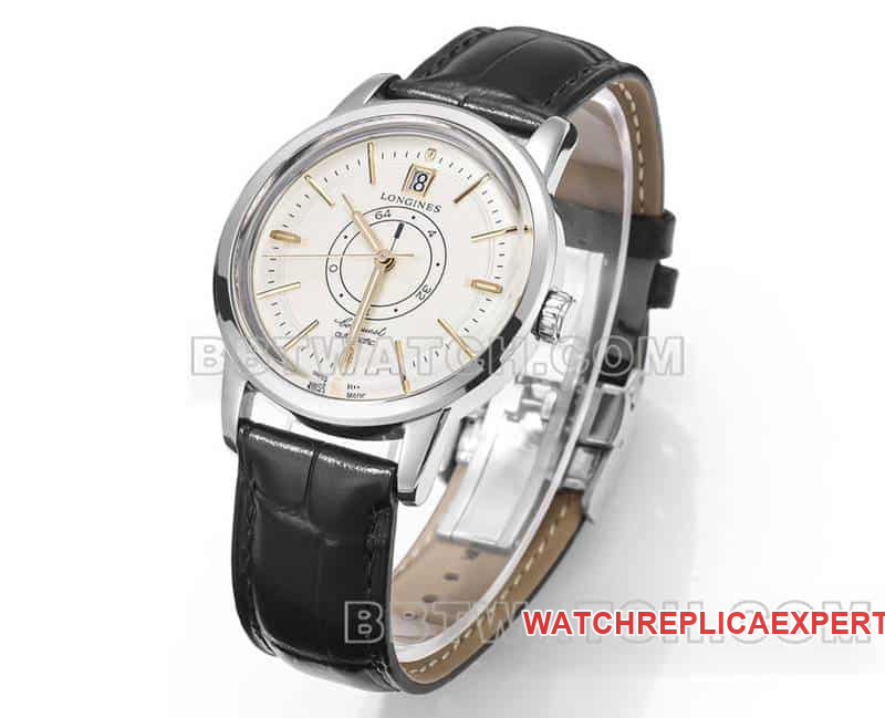 AD factory Longines classic replica1:1super cloneguilloché dialleather strap model L1.648.4.78.2front live photo