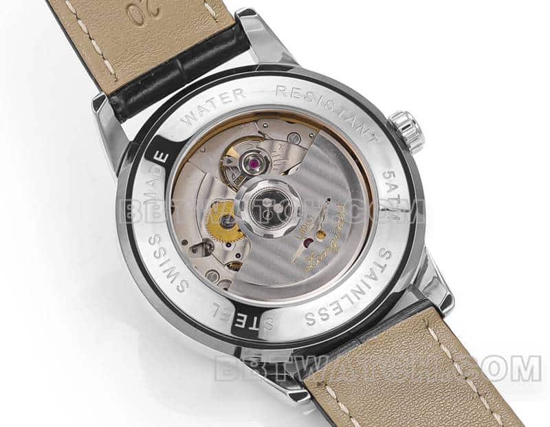 AD factory Longines classic replica1:1super cloneguilloché dialleather strap model L1.648.4.78.2caseback live photo