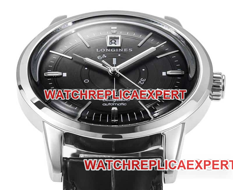 AD factory Longines classic replica1:1super cloneblack dialleather strap model L1.648.4.52.2front live photo