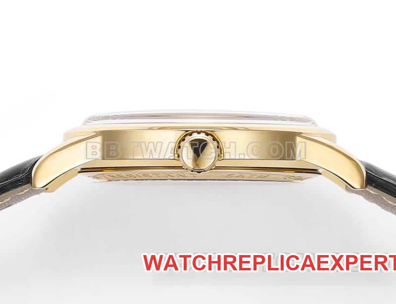 AD factory Longines classic replica1:1top-tier replicaguilloché dialyellow goldleather strap style side live photo