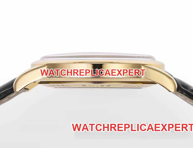 AD factory Longines classic replica1:1top-tier replicaguilloché dialyellow goldleather strap style side live photo