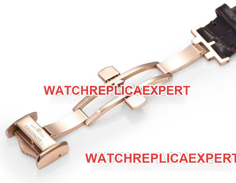 AD factory Longines classic replicatop-tier 1:1high-quality replicaguilloché dialrose goldleather strap model clasplive photos