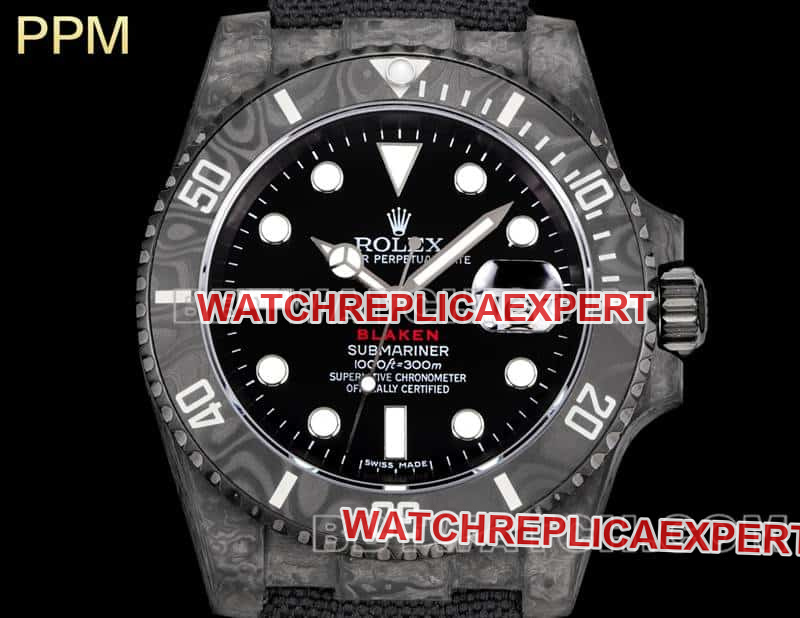 PPM factory RolexSubmarinersuper cloneblack dial carbon fiber 3135 black leather strap front live photo