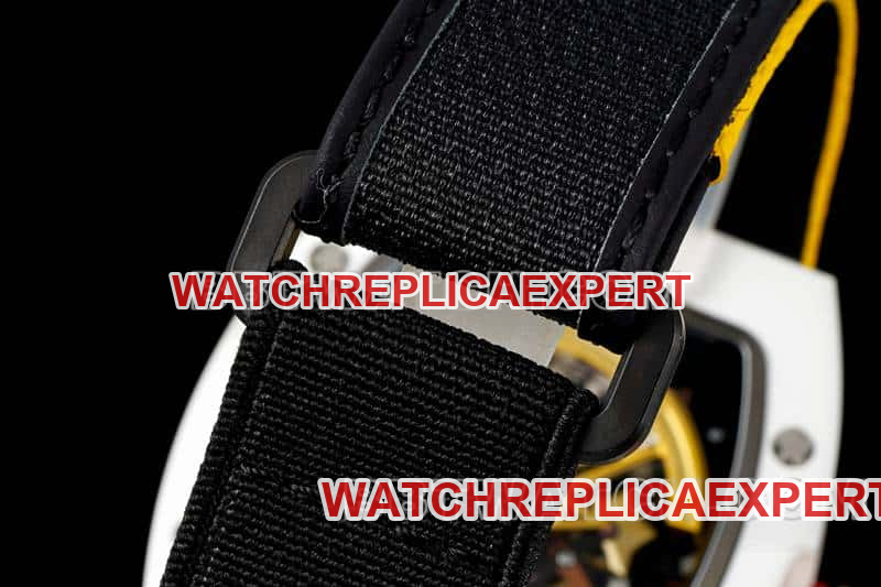 Richard Mille men's top-tier 1:1super smiley tourbillon white shell yellow leather strap RM 88braceletlive photos