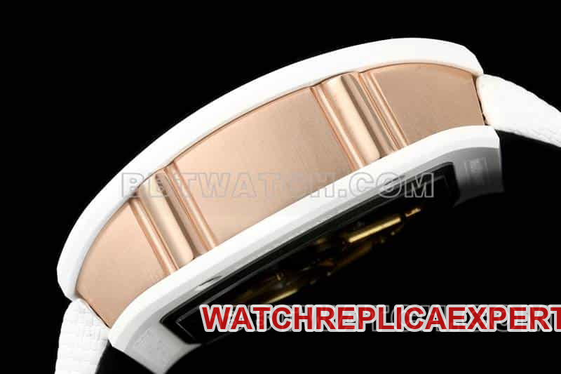 Richard Mille Men's Top Smiley Tourbillon White Case White Belt RM 88 Side view