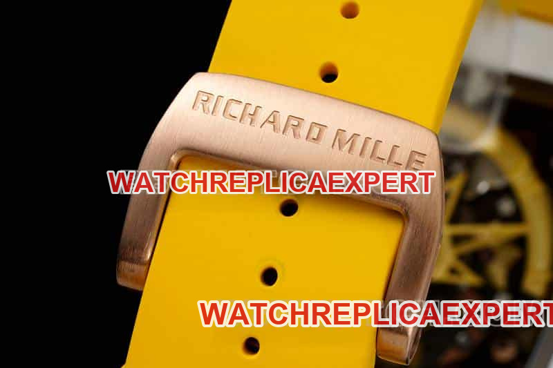 Richard Mille men's smiley tourbillon white shell yellow rubber RM 88braceletlive photos