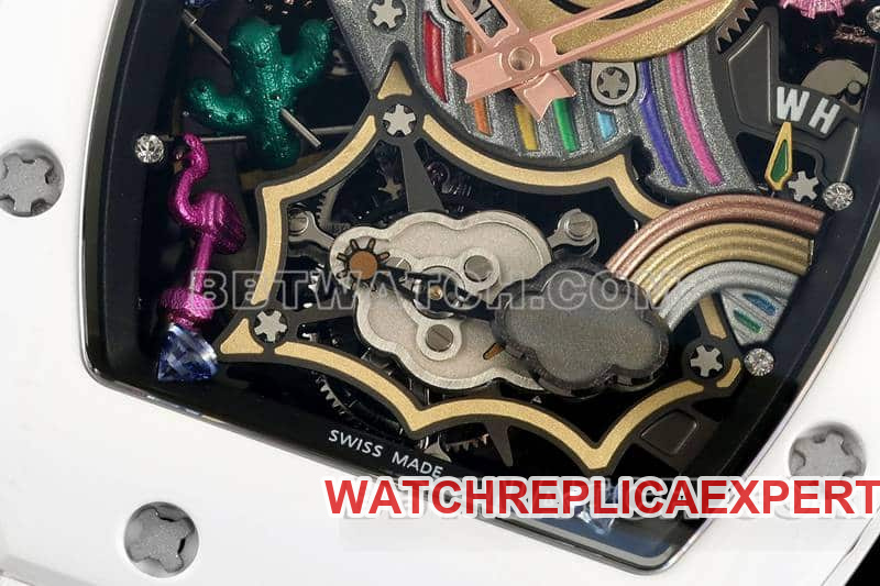 Richard Mille men's top-tier smiley tourbillon white shell white rubber model RM 88front live photo