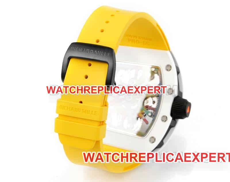 Richard Mille men's top-tier graffiti tourbillon yellow rubber RM 68-01braceletlive photos