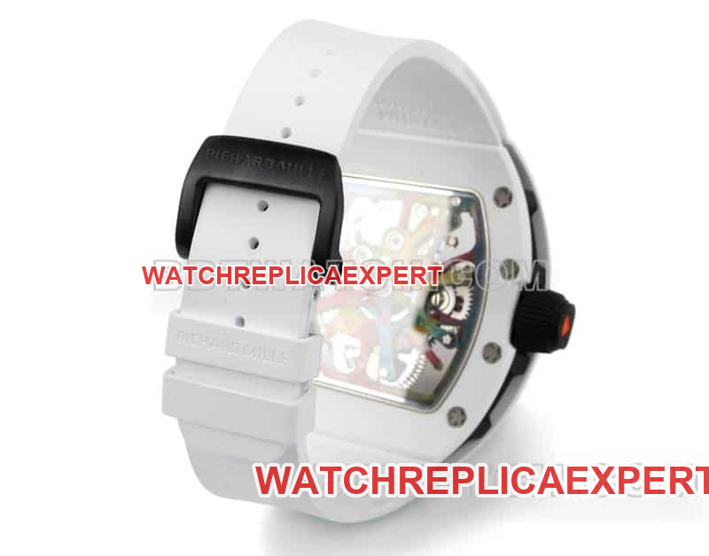 Richard Mille men's graffiti tourbillon white rubber RM 68-01braceletlive photos