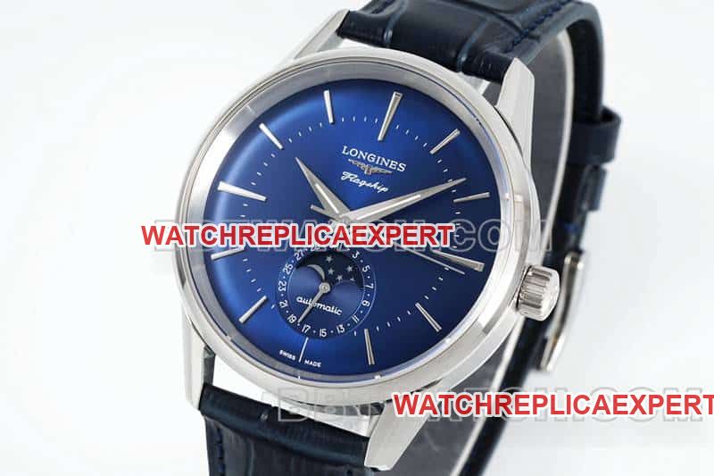 APS factory Longines classic replicasuper cloneblue dialmoon phaseL4.815.4.92.2front live photo