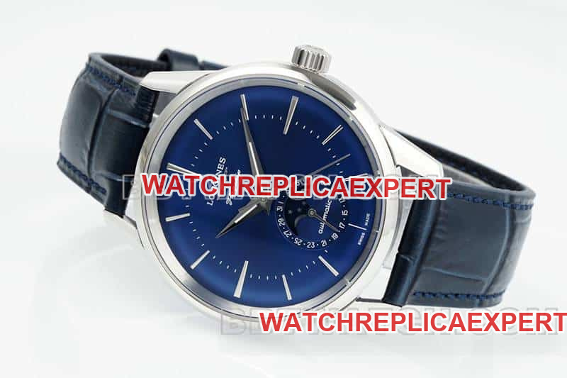 APS factory Longines classic replicasuper cloneblue dialmoon phaseL4.815.4.92.2front live photo