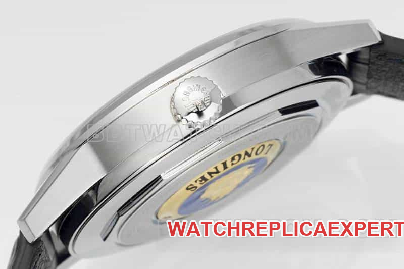 APS factory Longines classic replica1:1top-tier red plate moon phaseleather strap model side live photo