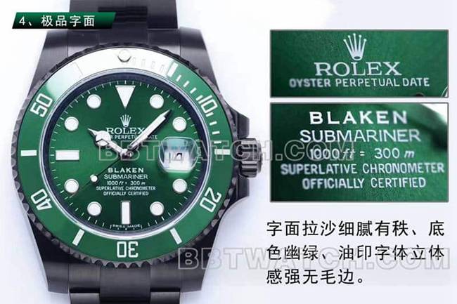 APS factory Rolextop-tier watch BLAKEN Starbucks Submariner3135movement116610 review appearance live photos