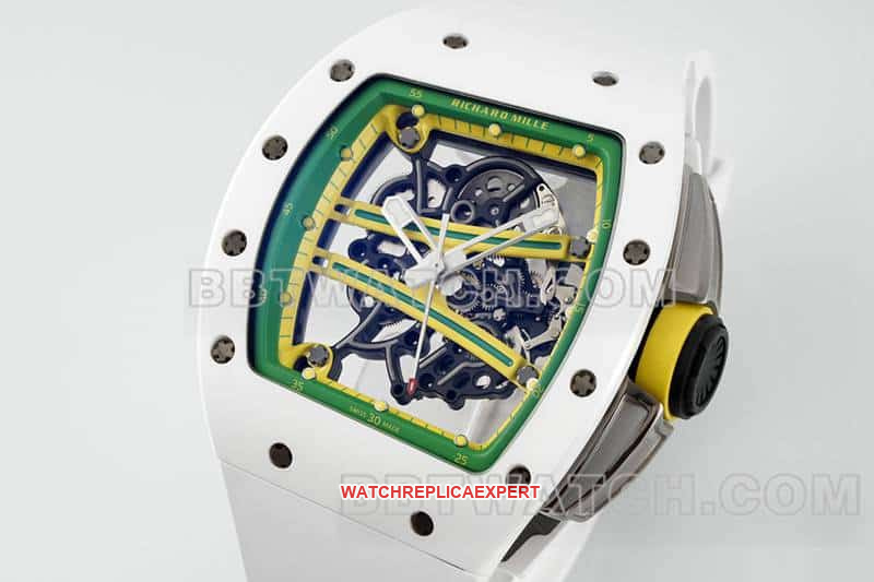 APS factory Richard Mille men's top-tier white rubber model RM 61-01front live photo