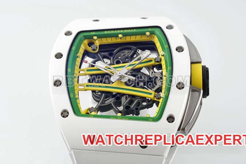 APS factory Richard Mille men's top-tier white rubber model RM 61-01front live photo