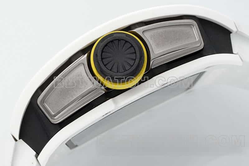 APS factory Richard Mille men's top-tier white rubber model RM 61-01side live photo
