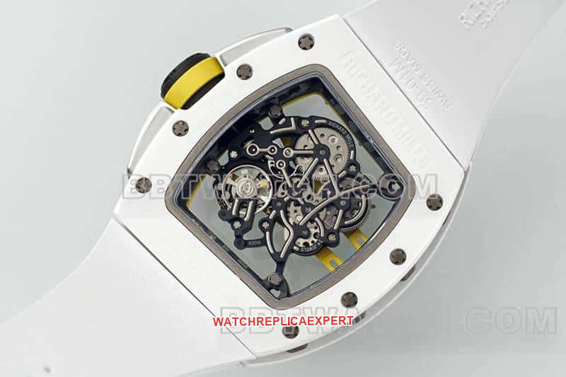 APS factory Richard Mille men's top-tier white rubber model RM 61-01caseback live photo